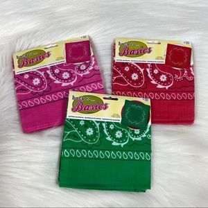 Free with any purchase!! NWT 3x Back to Basics Cotton Bandanas